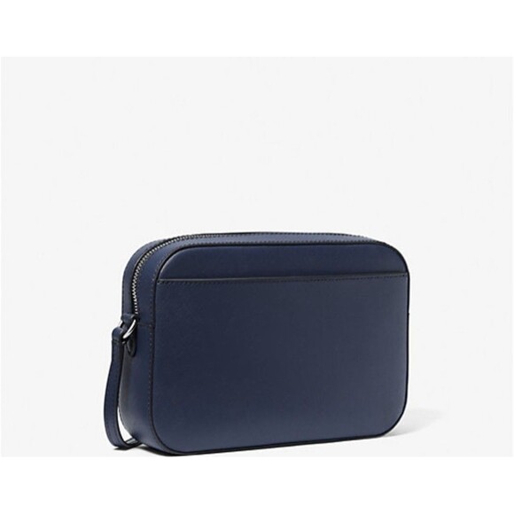 Michael Kors Jet Set Large Logo Saffiano Leather Crossbody Bag W Chain Navy NWT - Picture 6 of 12